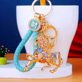Moonstone Pegasus Keychain with Five Fortune Loops and Plain Option view 4
