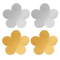 Five Petal Flower Stud Earrings Brushed Titanium Steel Gold Steel view 5