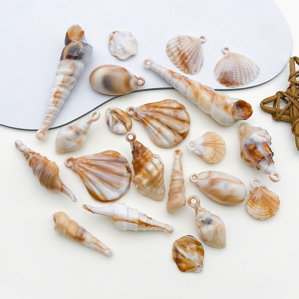 Acrylic Conch Shell Charm Pendant for DIY Keychain Necklace Jewelry Making