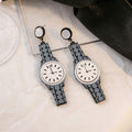 Acrylic Watch Drop Earrings Six Colors Round Clock Face view 10