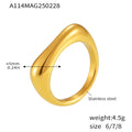 Stainless Steel Fashion Ring Collection Dome Wave Eye Enamel Styles view 6