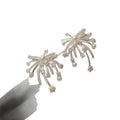 Silver Tone Crystal Firework and Star Drop Stud Earrings view 5