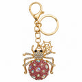 Rhinestone Spider Keychain Gold Metal Crystal Bag Charm view 5