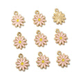 Colorful Enamel Daisy Charms with Gold Tone Metal Edges view 8