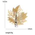 Green White Yellow Mother of Pearl Maple Leaf Brooch view 5