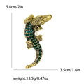 Articulated Crocodile Brooch in Gold and Silver Tones view 6
