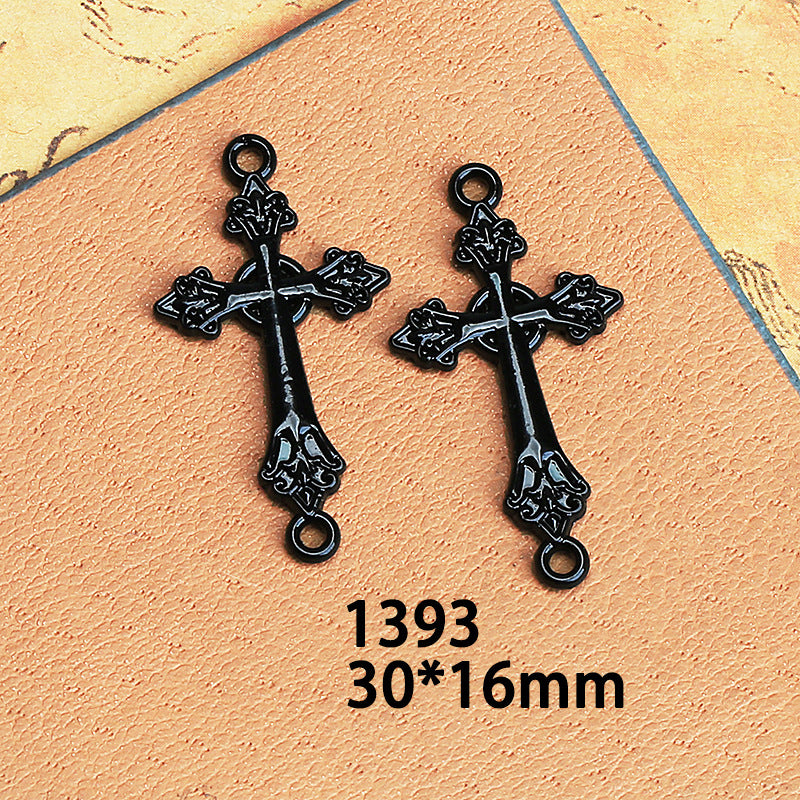 Vintage Dark Cross Wing Sword Alloy Charm Pendant