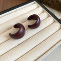 Acrylic C Hoop Stud Earrings in Three Colors and Two Sizes view 10