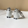 White Resin Baby Penguin Figure Keychain Carabiner view 3