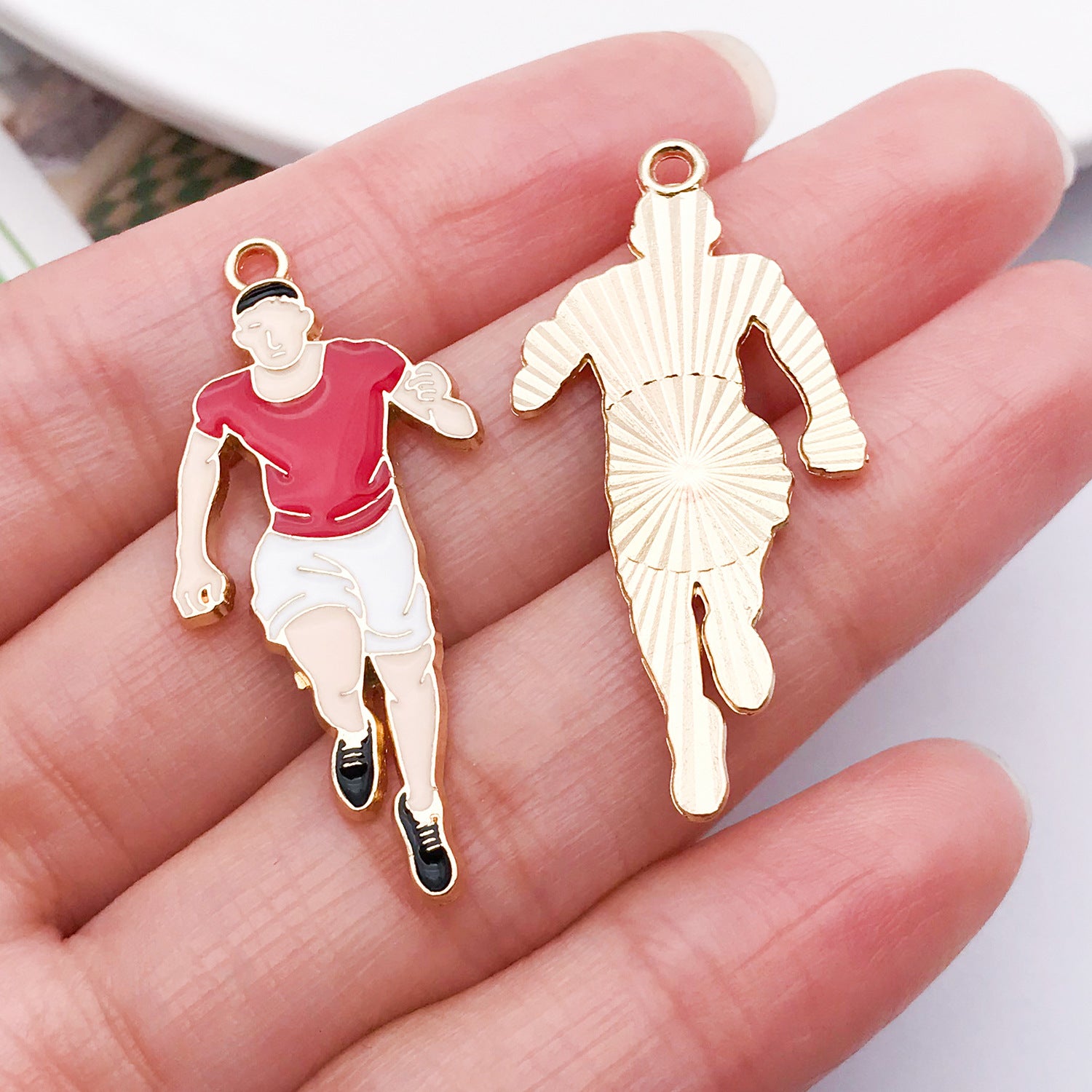 Glossy Zinc Alloy World Cup Football Charm Pendant for Bracelet Necklace DIY Jewelry