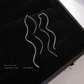 Gold and Silver Wavy Threader Statement Earrings Pair view 4