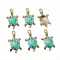 Colorful Enamel Turtle Pendants with Gold Tone Loops in 13 Styles view 10
