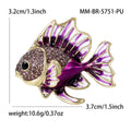 Colorful Enamel Tropical Fish Brooch in Blue and Purple view 5