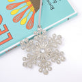 Silver Rhinestone Snowflake Metal Christmas Tree Ornaments view 2