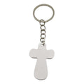White Wooden Cross Keychain, Single Or Organza Bag And Tag Set view 5