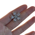 Crystal Petal Flower Clip-On Earrings Statement Jewelry view 5