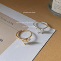 Clear Stone Bow Open Rings In Silver And Gold Tone view 3