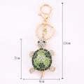 Rhinestone Turtle Keychain Gold Clasp Four Shell Colors view 2