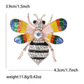 Rainbow Wing Bee Brooch with Striped Crystal Body Decorative Lapel Accessory view 4