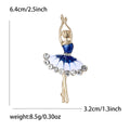 Enamel Ballerina Brooch in Blue and Red Dresses Decorative Lapel Accessory view 6