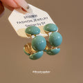 Glossy Oval Hoop Earrings in Four Colors Statement Jewelry Design view 4