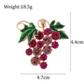 Red Green Grape Crystal Two Designs Metal Brooch Pin view 2