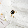 Gold Open Dried Flower Resin Cabochon Rings Eleven Styles view 5