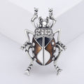 Shield Beetle Brooch With A Silver-Tone Beetle With A Striped Enamel Shield Body view 8