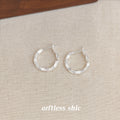 Twisted Faceted Metal Hoop Earrings Gold Silver Tones view 6