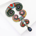 Multicolor Rhinestone Bull Horn Brooch Enamel Drop Pin view 3