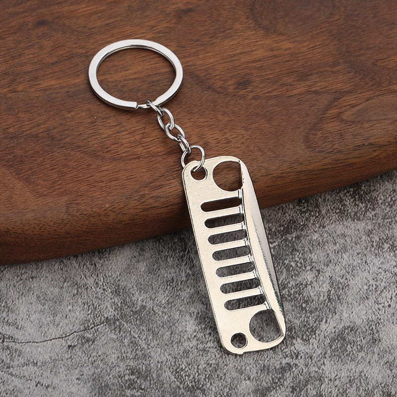 Off Road Grille Metal Keychain with Bird Accent