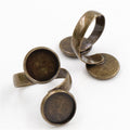 Double Round Bezel Adjustable Ring Blanks in Six Finishes view 10