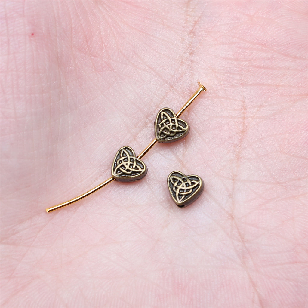 5.5x6.5mm 0.47g Multi Color Zinc Alloy Celtic Knot Heart Small Hole Beads for Bracelet Jewelry Making