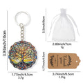 Colorful Tree of Life Scalloped Disc Split Ring Keychain view 3