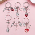 Stethoscope and Syringe Charm Keychains Featuring Silver Stethoscope Across 16 Variations view 4
