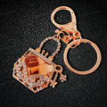 Crystal Evening Bag Keychain with Pearl Daisy and Large Pearl Accents view 3
