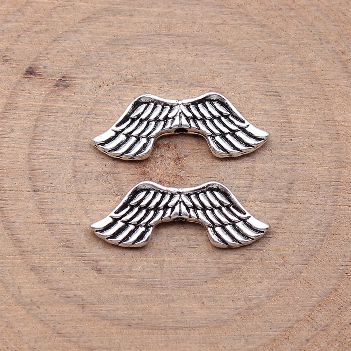 21x8mm 1.1g Antique Silver Zinc Alloy Angel Wing Loose Metal Beads for DIY Bracelet Jewelry Making