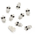 Black Eye Rhinestone Owl Pendant Charms in Two Finishes view 7