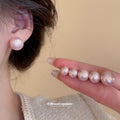Round Faux Pearl Stud Earring Sets White Or Pink Multi Size view 4