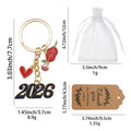 Gold 2026 Keychain Red Heart Lips Rose Enamel Charms view 2