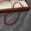 Red Glossy Round Bead Strand Necklace Eight Size Variants view 11