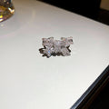 Silver Tone Clear Crystal Bow Ring With Baguette And Square Stones view 6