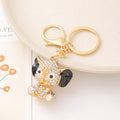 Rhinestone Baby Elephant Keychain Gold Tone Clasp Ring view 4