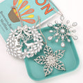 Silver Rhinestone Snowflake Flower Deer Hanging Ornaments view 3