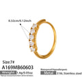 316L Steel Open Rings Flower Ladybug Bell Pearl Five-Stone view 12