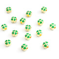 Green Four Leaf Clover Enamel Alloy Beads in Four Finishes view 8