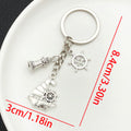 Antique Silver Nautical Anchor and Sailboat Keychain Set view 7