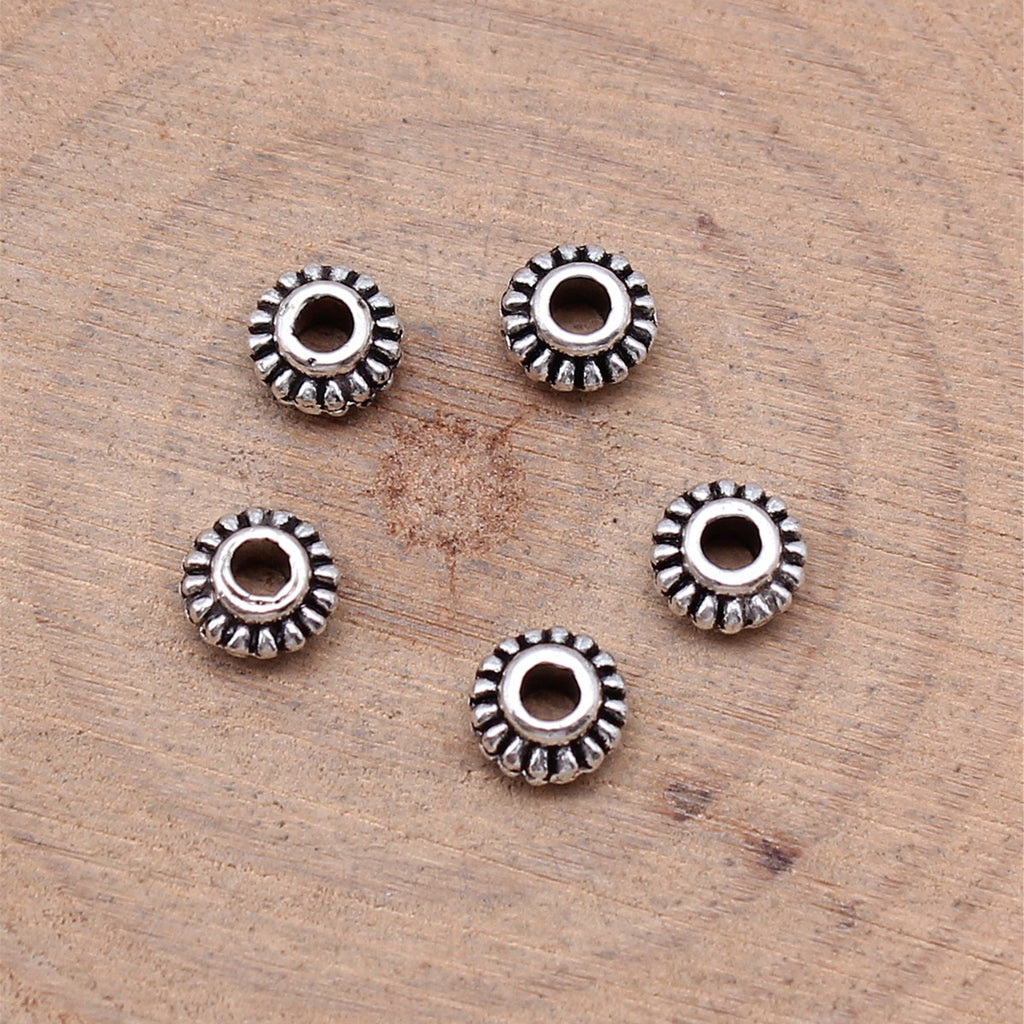 6x6mm 0.3g Multi-Color Zinc Alloy Round Small Hole Spacer Beads for DIY Bracelet Jewelry Making