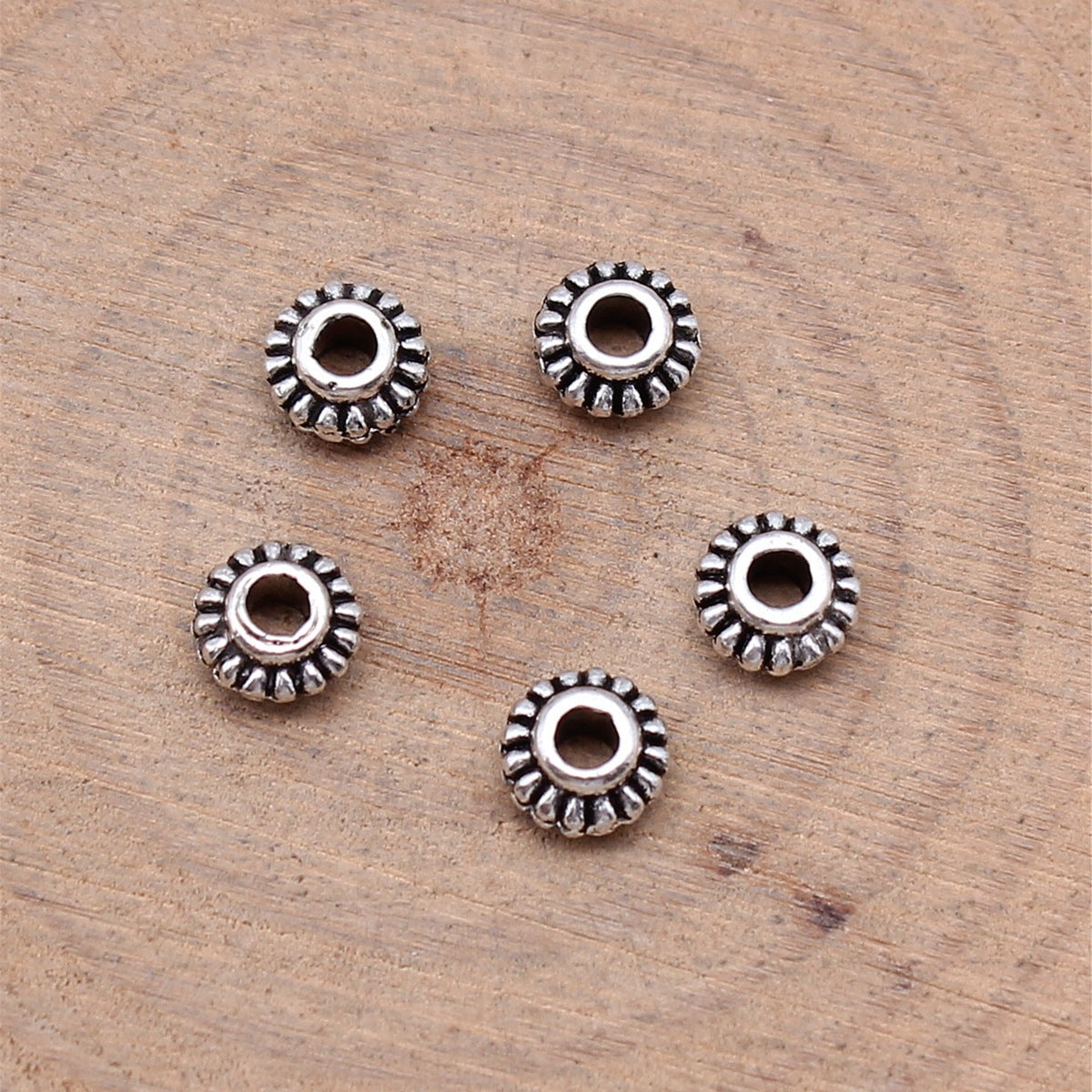 6x6mm 0.3g Multi-Color Zinc Alloy Round Small Hole Spacer Beads for DIY Bracelet Jewelry Making