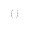 Silver Diagonal Clear Look Bar Climber Stud Earrings view 5